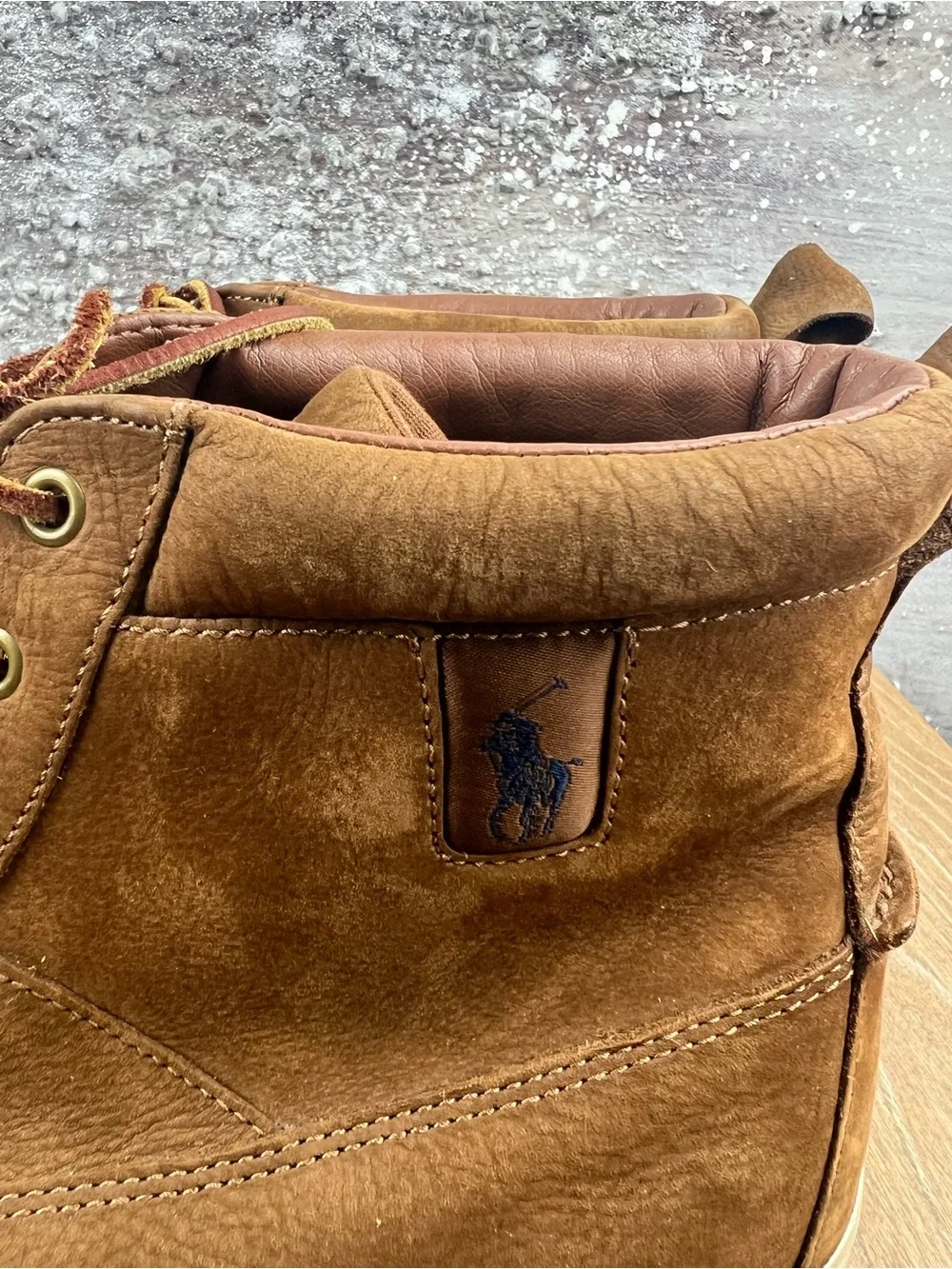 602 Polo by Ralph Lauren TAVIS Brown Leather High-Top Sneaker 16